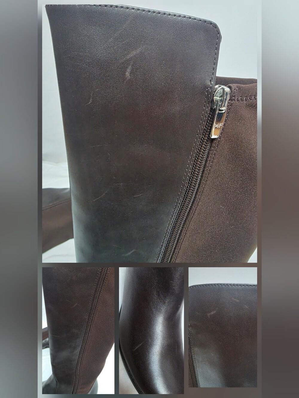Marc Fisher Women's Brown Leather Knee High Boots Size 8.5W Wide - Picture 8 of 9